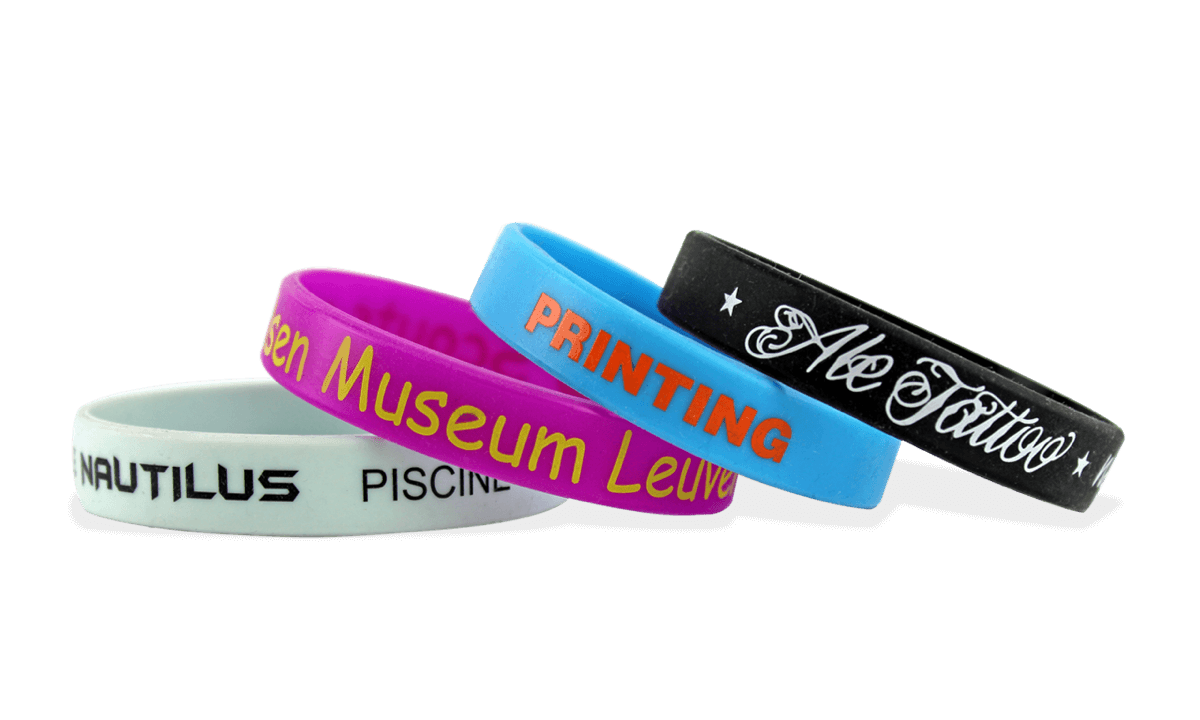 Custom Silicone Wristbands, Large Size, 1-Colour Printed