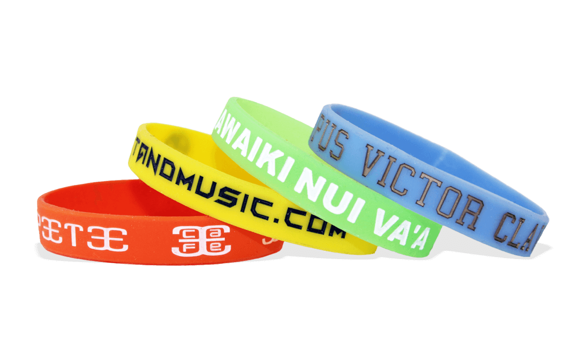 Custom Silicone Wristbands, Large Size, Debossed Ink Filled