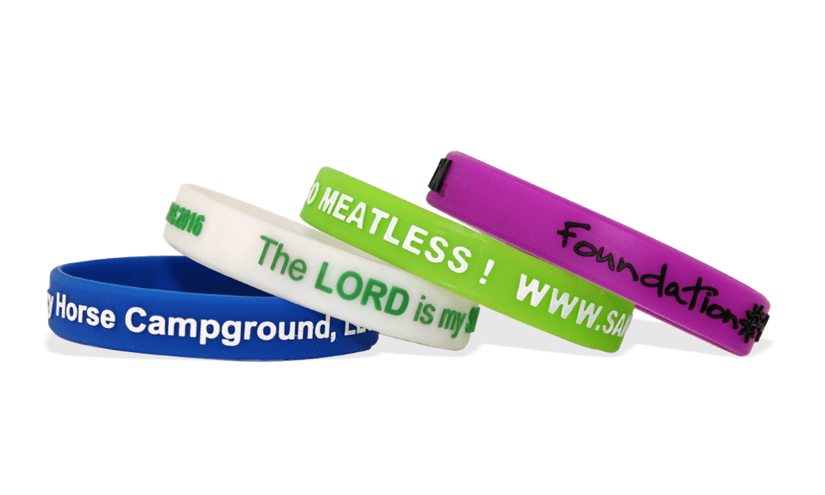Custom Silicone Wristbands, Large Size, Printed Embossed