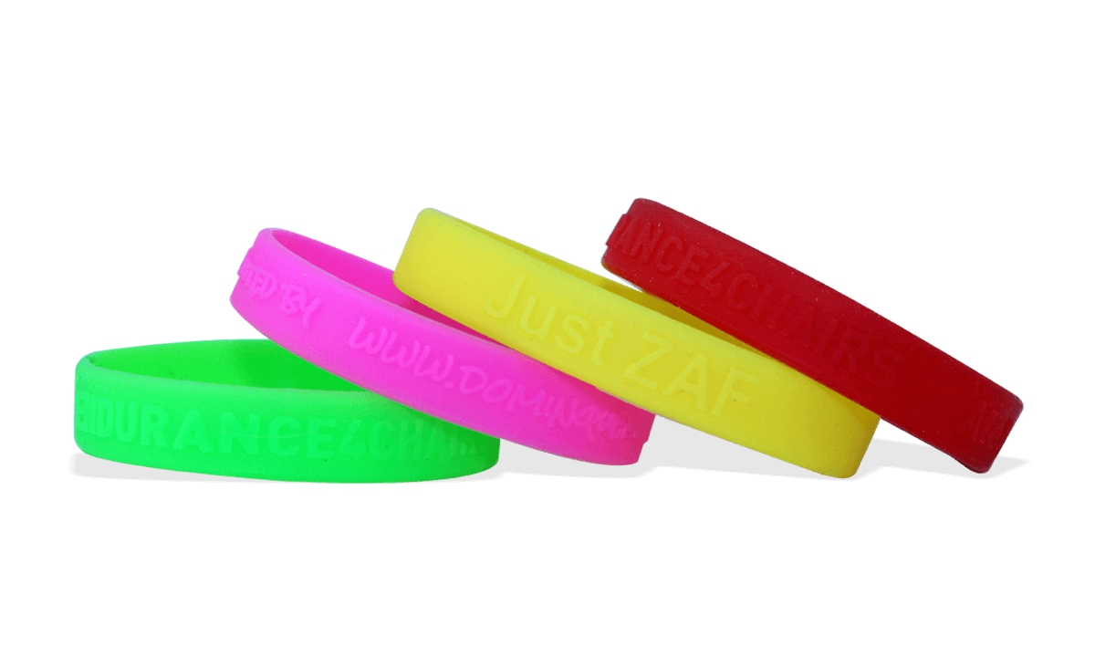 Custom Silicone Wristbands, Medium Size, Embossed