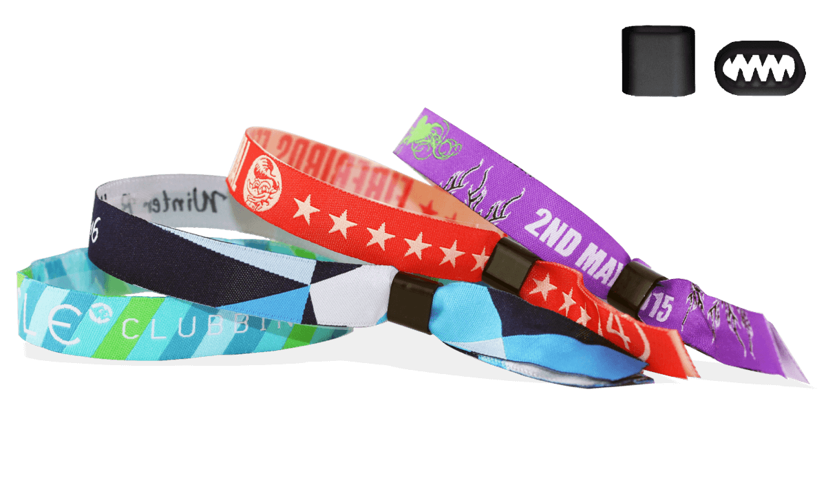 Woven wristbands with plastic flat closure, Berlin