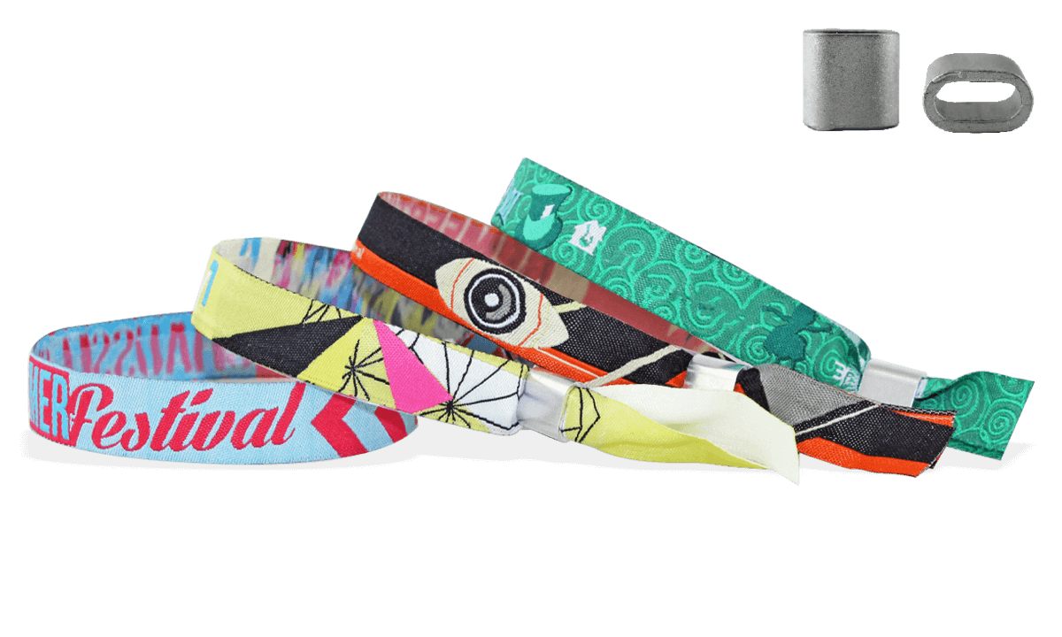 Woven wristbands with metal flat closure, Honolulu