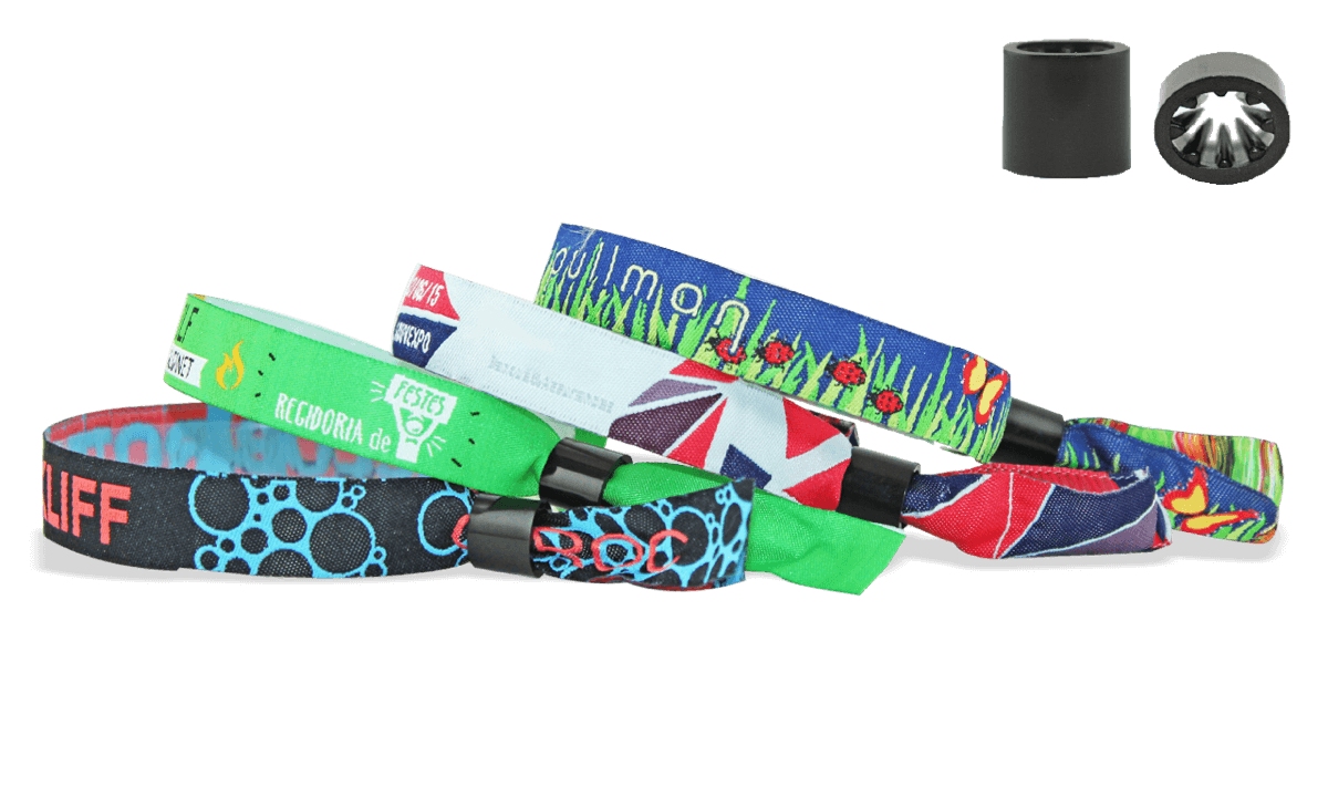 Woven wristbands with plastic sliding clip closure, Oslo