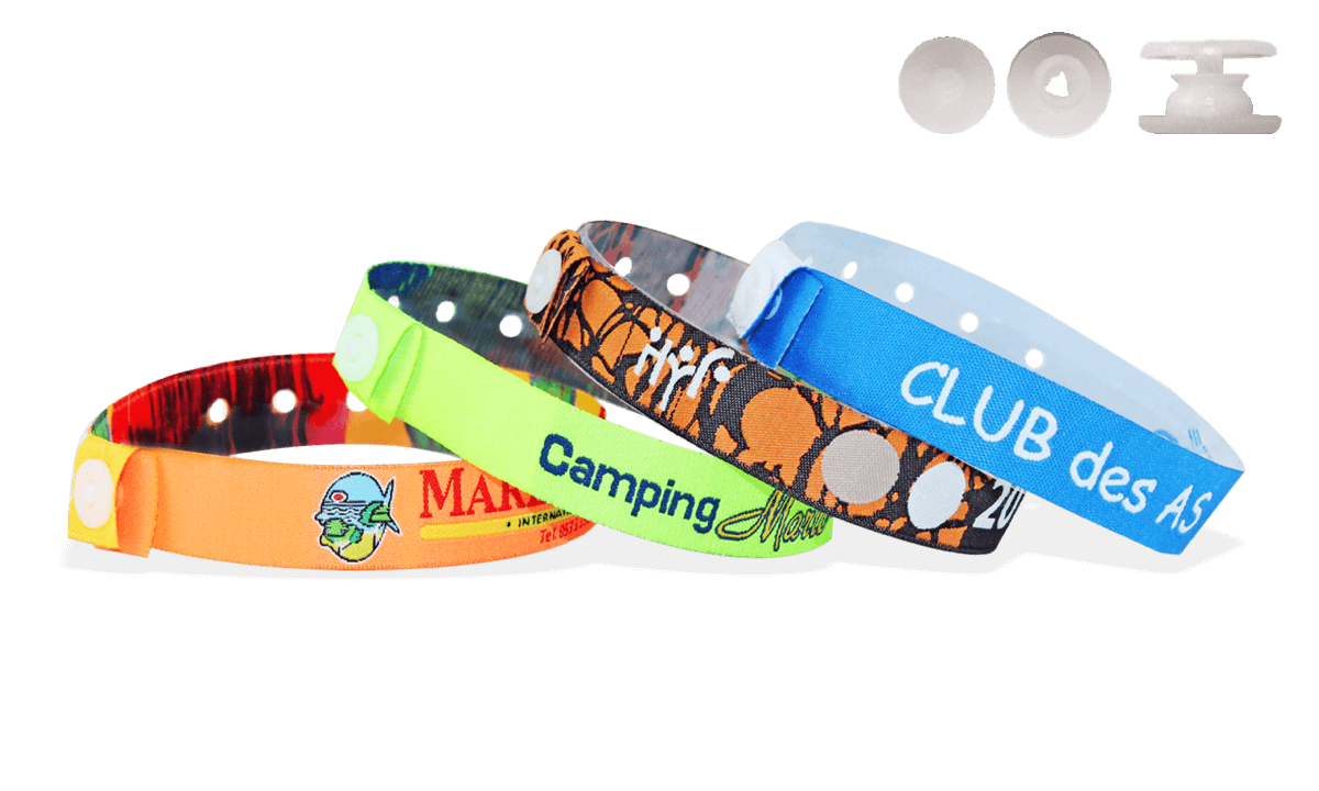 Woven wristbands with plastic slim round clip closure, Tenerife