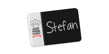Chalkboard Name Badges, 75 X 50 mm, Custom Imprint on the Left