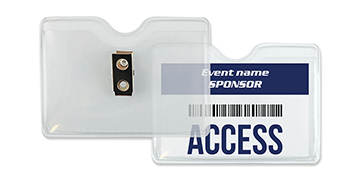 Textured Vinyl Badge Holder with Clip - 92 x 59 mm Insert