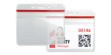 Vinyl Badge Holder with Resealable Zip Closure - 92 x 70 mm Insert