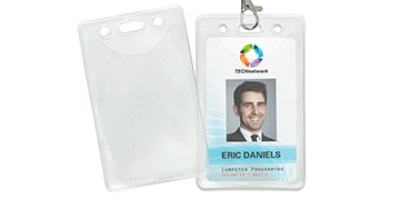 Textured Vinyl Badge Holder - Credit Card Size (CR80)