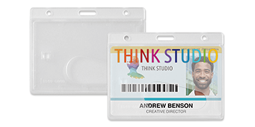 Horizontal Rigid One-Card Holder with Thumb Notch - Frosted