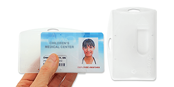 Semi-Rigid One-Card Holder with Thumb Notch - Frosted