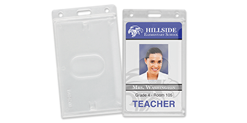 Vertical Rigid One-Card Holder with Thumb Notch - Frosted