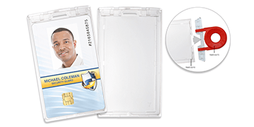 Premium Vertical Rigid Key-Lock Multi-Card Holder