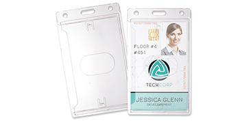 Vertical Rigid One-Card Holder with Thumb Notch - Clear
