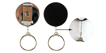 Heavy-Duty Badge-Reel with Chain Cord & Key Ring