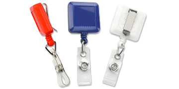 Square Badge-Reel with Belt Clip