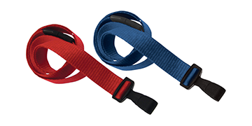 Flat 15mm Anti-Microbial Lanyards with Wide No-Twist Plastic Hook and Break-Away
