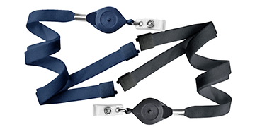 Flexible Tubular 15mm Break-Away Lanyards with Badge Reel with "Quick Lock" Button