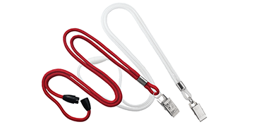 Round 3mm Break-Away Lanyards with Metal Bulldog Clip