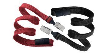 Tubular 10mm Break-Away Lanyards with Bulldog Clip