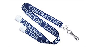 Pre-Printed 15mm Break-Away Satin Lanyards with Swivel Hook "CONTRACTOR"