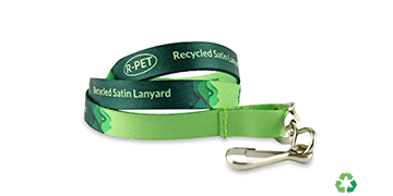 Custom 10mm Recycled P. E. T. Satin Lanyards - Full-Colour Print