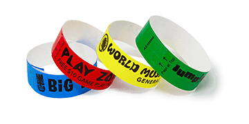 Black Print SecurBand Wristbands 22mm with adhesive closure