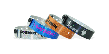 Custom Holographic wristbands 19 mm liquid glitter