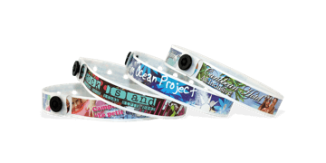 Custom Full-Colour plastic wristbands 13 mm Narrow