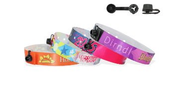 Satin wristbands with plastic round clip closure, Nice