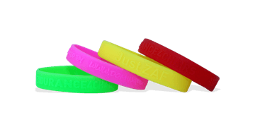 Custom Silicone Wristbands, Small Size, Embossed