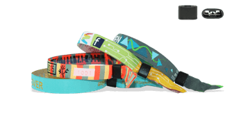 Woven wristbands with plastic flat closure, Barcelona