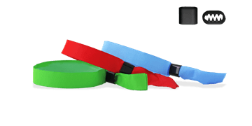 Stock Woven wristbands with plastic flat closure, Berlin