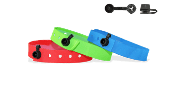 Stock Woven wristbands with plastic round clip closure, Nice
