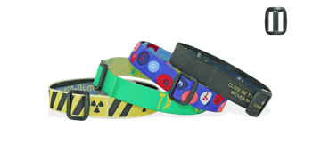 Woven wristbands with reusable plastic closure, Roma