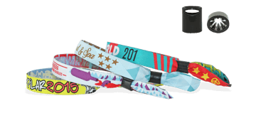 Woven wristbands with plastic sliding clip closure, Sydney