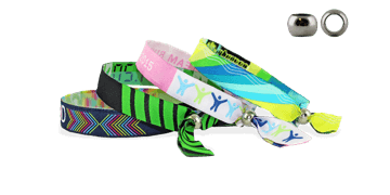 Woven wristbands with metal reusable closure, Las Vegas