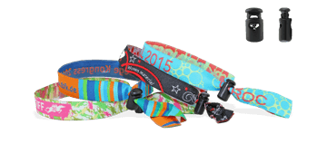 Woven wristbands with reusable plastic closure, Venice